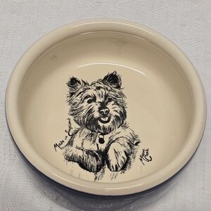 Mason Cash Terrier Ceramic Dog Feeding Bowl Navy Blue Dish England